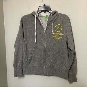 Coachella Graphic Zio Up Hoodie Women’s  XS Gray Music Festival Merch Beach